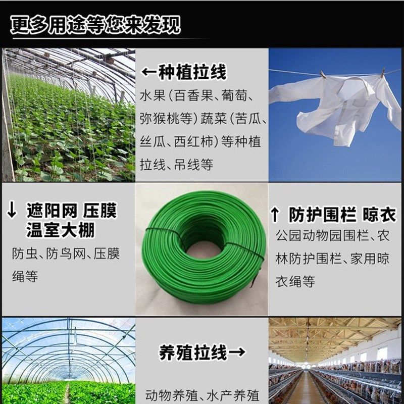 包塑钢丝绳加粗晾衣绳晒被绳户外遮阳网葡萄架猕猴桃百香果专用绳,淘宝优惠券,粉丝福利购,淘宝优惠卷