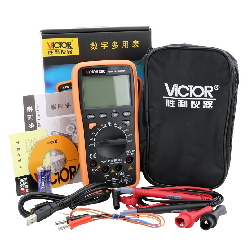 VICTOR胜利VC86B/VC86C数字万用表高精度自动量程多用表带USB接口 - 图2