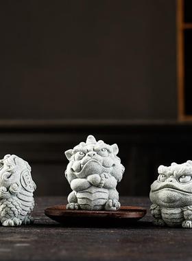 可爱瑞兽小貔貅招财金蟾茶宠茶玩摆件创意个性鱼缸造景桌面装饰品