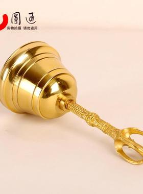 圆通佛具用品光身铜手摇铃寺庙乐器摆件金刚杵铃铛铜铃法器包邮