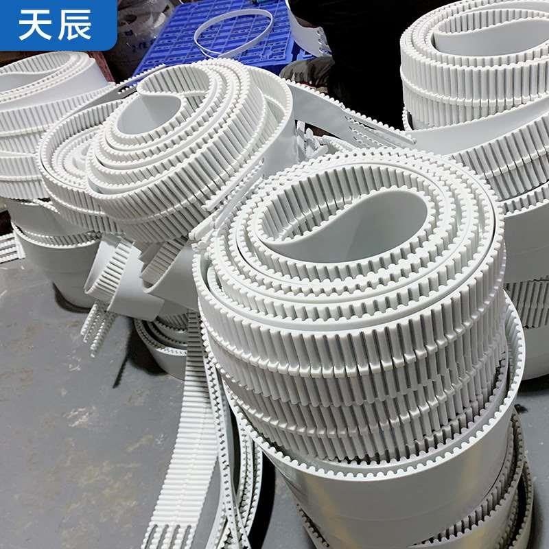 聚氨酯钢丝同步带 PU接驳无缝带 加档块皮带O梯形齿输送带机头皮 - 图2