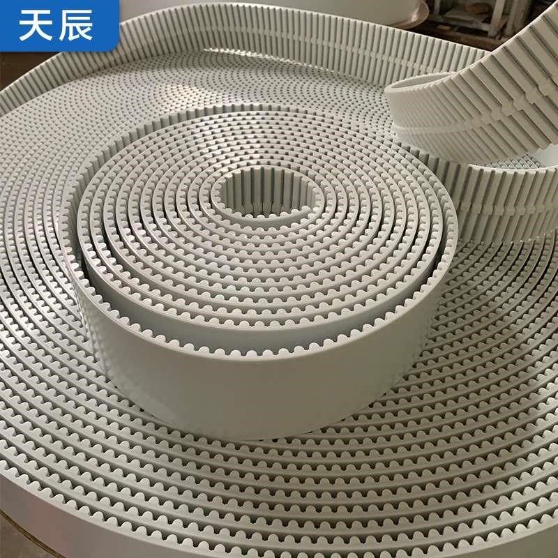 聚氨酯钢丝同步带 PU接驳无缝带 加档块皮带O梯形齿输送带机头皮 - 图1