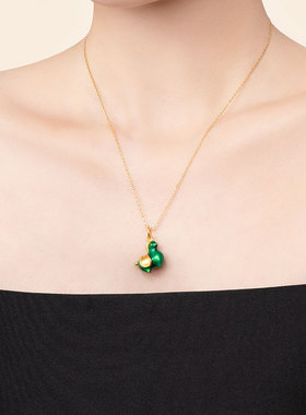 茉奢唐彩小胖马吊坠 珐琅彩铜合金项链马年生肖小众百搭锁骨链