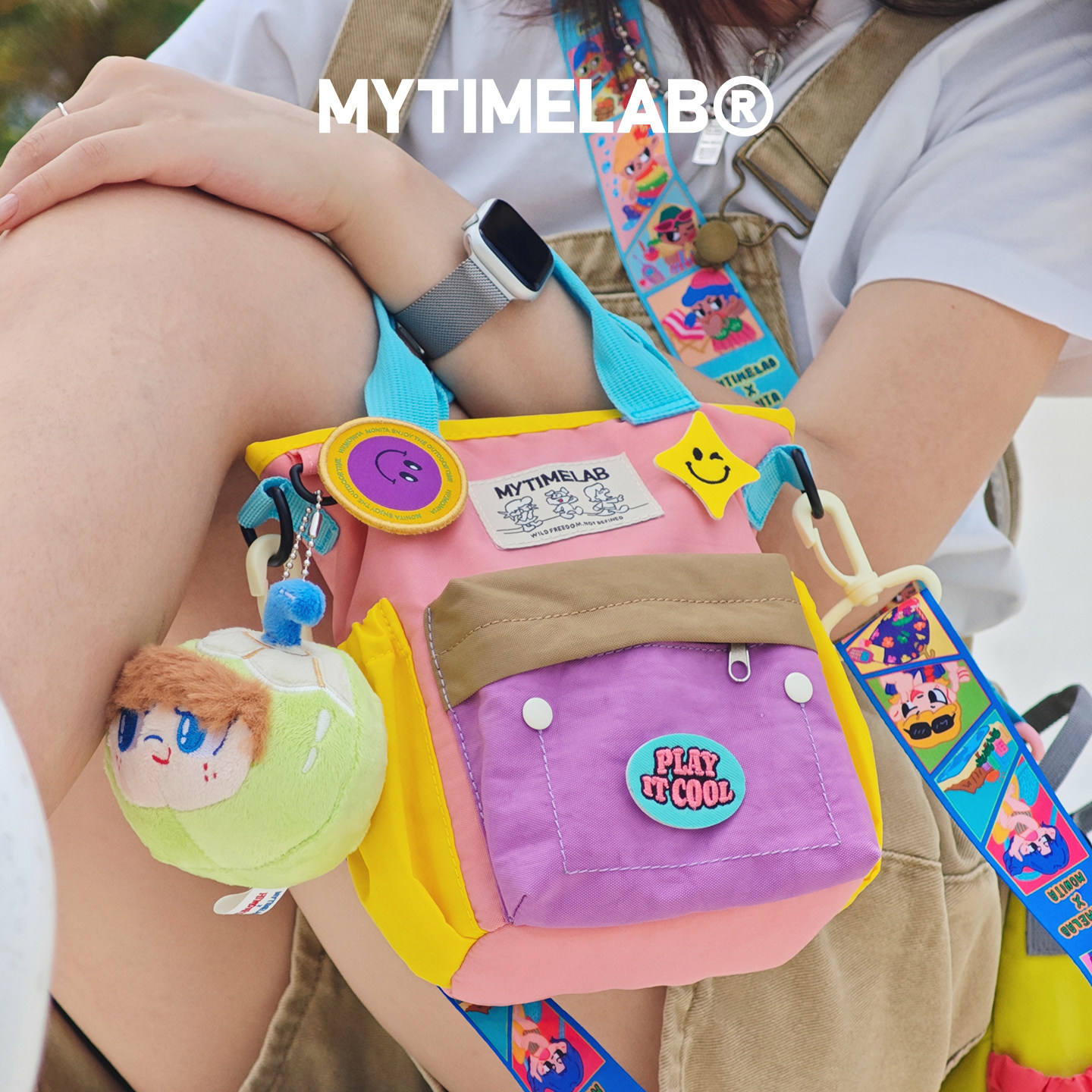 MYTIMELAB摩太潮玩炫彩小斜挎包 儿童单肩包女孩可爱手提包手拎包