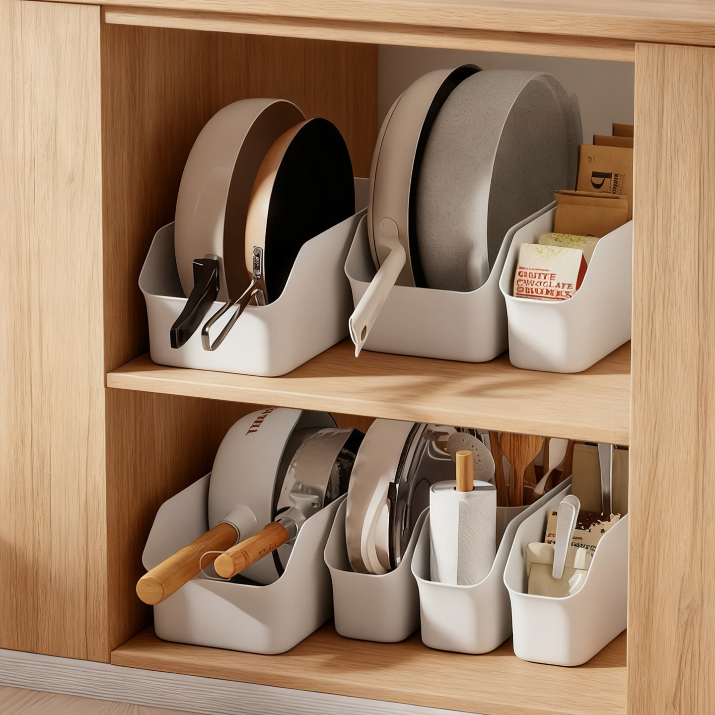 厨房收纳盒加深橱柜锅具整理盒收纳筐调味料杂物储物神器置物架,淘宝优惠券,粉丝福利购,淘宝优惠卷