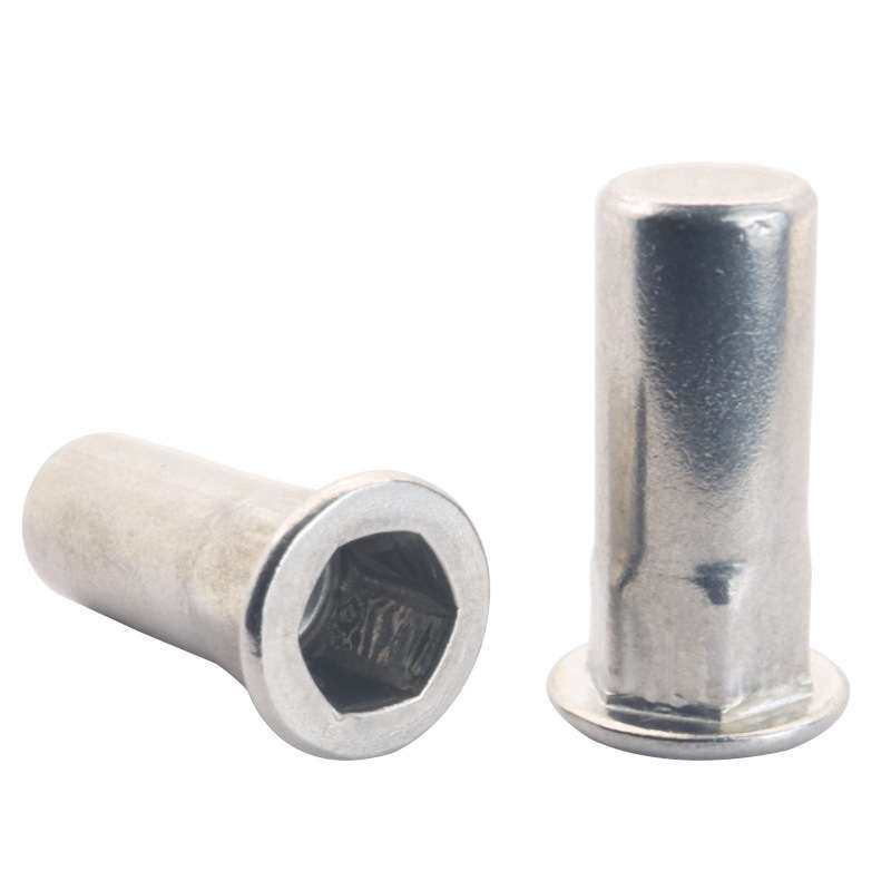 304不锈钢平头内外半六角盲孔铆螺母洗白平头内牙六角沉头螺母,淘宝优惠券,粉丝福利购,淘宝优惠卷