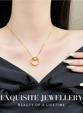 金色圈圈环环相扣环小蛮腰项链女小众设计高级感轻奢气质锁骨链