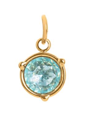 不钢锈二月生辰石吊坠高感级XCNK2311几何圆形锆石镶十嵌项坠DIY