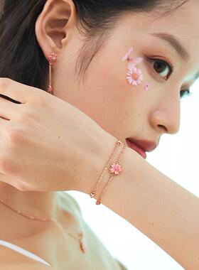 桃花手链女生轻奢小众202年新手款桃花手链物女士镯3生日七夕礼送