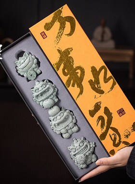 风狮爷可爱茶宠摆件办公室u工位贵人扶持小玩意鱼缸装饰造景摆设