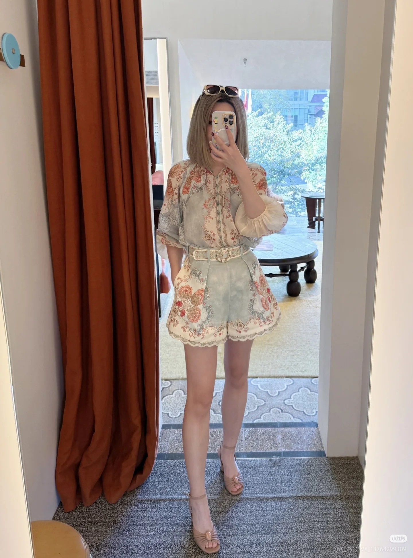 时尚奢品-春秋新款薄荷绿立领纽扣上衣+短裤女士套装2件套#980,淘宝优惠券,粉丝福利购,淘宝优惠卷