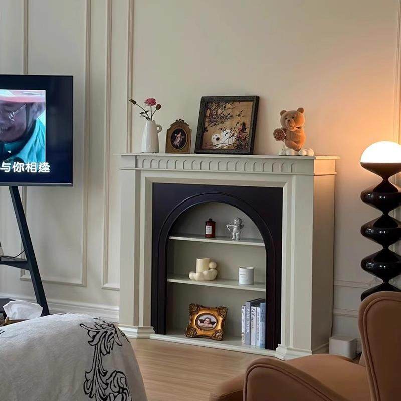 法式奶油风实木欧式拱形壁炉柜装饰柜美式客厅边入户壁炉玄关,淘宝优惠券,粉丝福利购,淘宝优惠卷