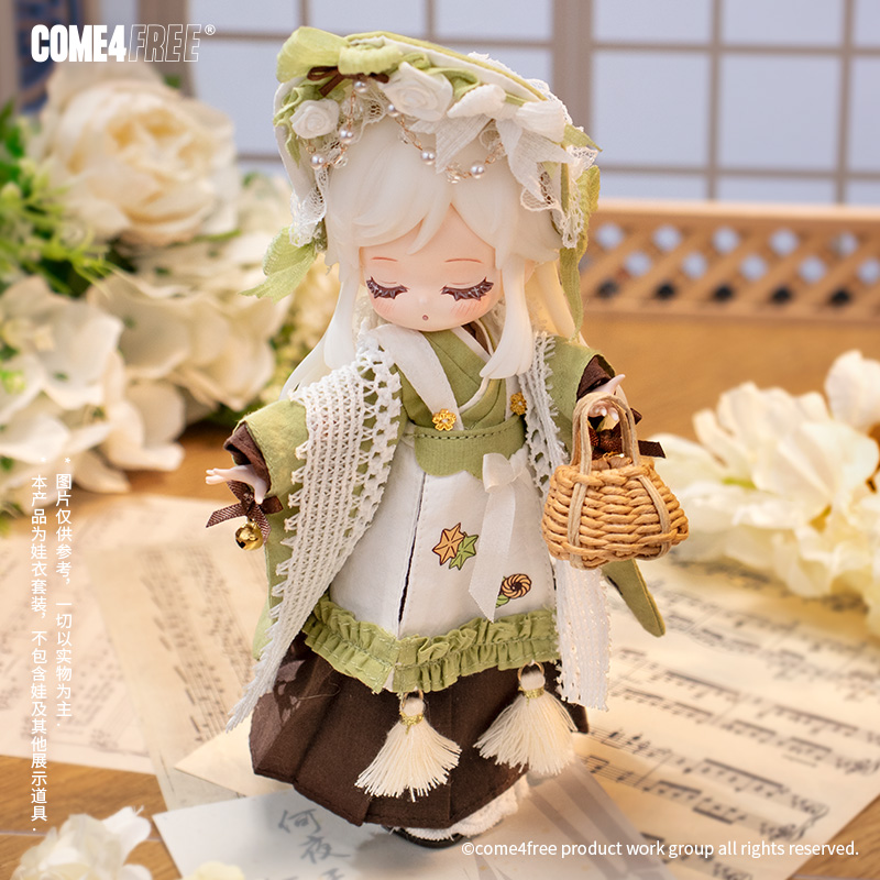 COME4FREE旗舰店.甜品系列.抹茶和果子娃衣12分OB11玩偶BJD裙衣 - 图0