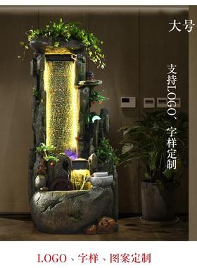 大型假山流水喷泉装饰公司孔雀山水阳台花园别墅室内鱼池庭院摆件