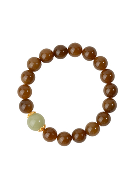 金玉良缘【蜜糖】和田玉糖料晴水手串手链卡10mm复古中式