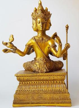 四面佛 黄铜四面佛摆件黄铜像家居装饰工艺品