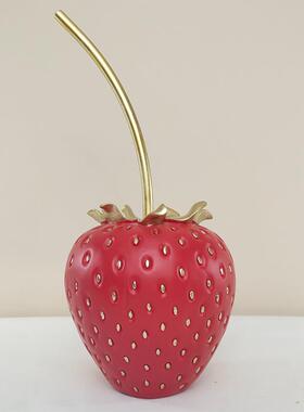 创意草莓水果模型摆件树脂家居橱窗展厅装饰摆设摄影果蔬拍照道具