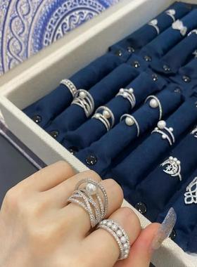 欧美s925银法式小蛮腰多圈戒指