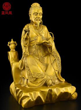 铜药王像孙思邈摆件医圣孙思邈神像孙真人药王爷黄铜华佗中医供奉