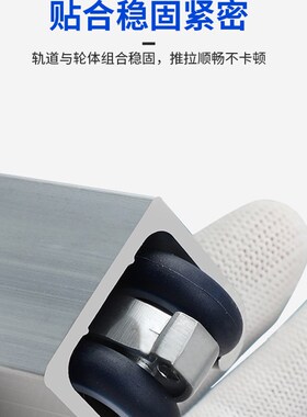 房门折叠门无下轨道全套吊滑轮五金隔断静音万向吊轮推拉移门配件