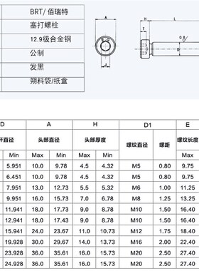 定做塞打螺丝订做 等高螺丝  定做非标螺丝  12.9级 非标螺丝