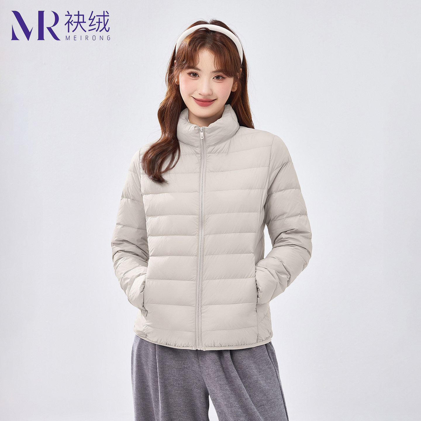 袂绒薄款排骨羽绒服女轻薄2026新款轻便简约立领短款保暖冬季外套