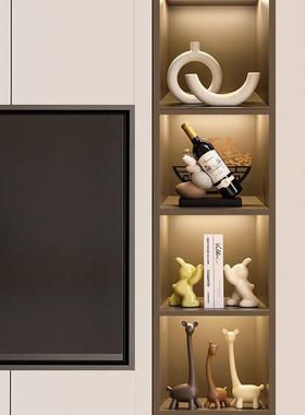 轻奢高档酒柜装饰品摆件现代客厅餐边柜红酒架电视柜家居乔迁礼品