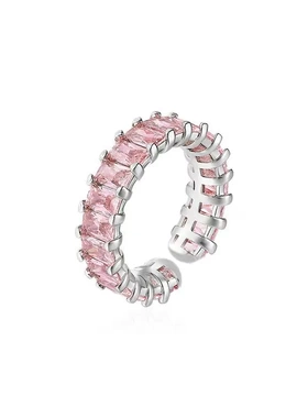 甜酷粉色爱心开口戒指女小众轻奢精致2025年新款食指时尚个性指环