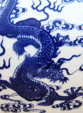 景德镇瓷器中式仿古花瓶工艺品客厅摆件K家居玄关博古架装饰品瓷