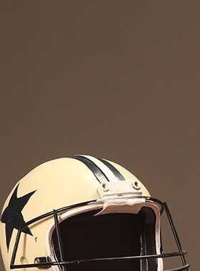 创意复古摆件美式橄榄球帽做旧道具头盔模型家居酒吧橱窗装饰饰品