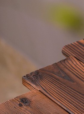 古法养鱼造景天然实木流水罐过滤摆件配件生态鱼缸鱼盆横杆碳化板