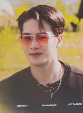 王嘉尔同款眼镜黄色落日墨