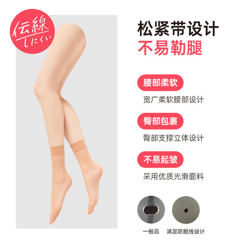 FUKUSKE/福助透明凉感丝滑爽肉色夏季大码女连裤袜丝袜子140-1131 - 图2