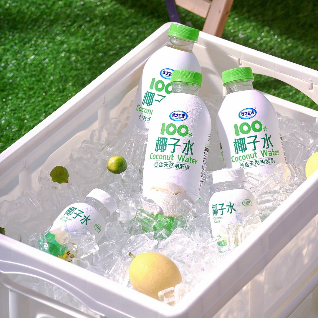 优之生活椰子水饮品1L*2瓶装东南亚椰源100%纯椰子水果汁