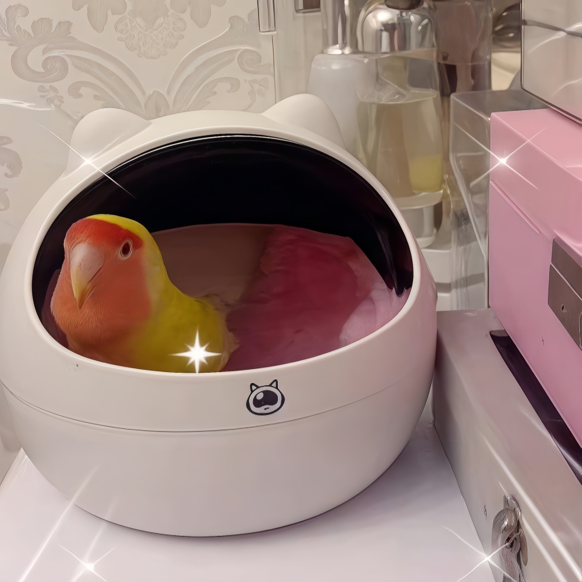 宠物鸟窝四季通用窝桌面垃圾桶高颜值迷你家用小号带盖垃圾篓ins,淘宝优惠券,粉丝福利购,淘宝优惠卷