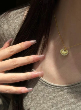 金店同款沙金仿真金小元宝祥云锁包项链吊坠女款简约时尚送女友