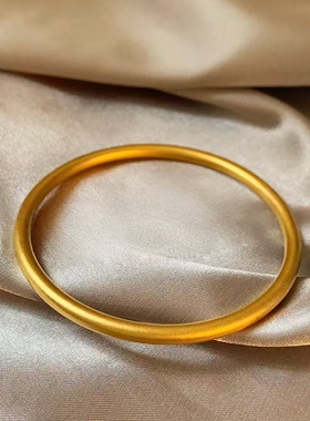 金店同款沙金仿真金传承素圈手镯