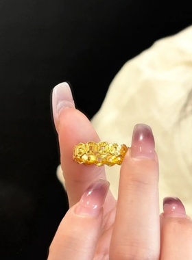 金店同款沙金仿真金999戒指指环