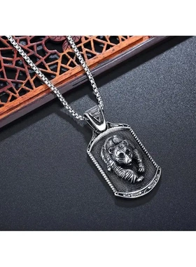 p0381-01 饰品 个性复古男士钛钢吊坠 吊牌项链