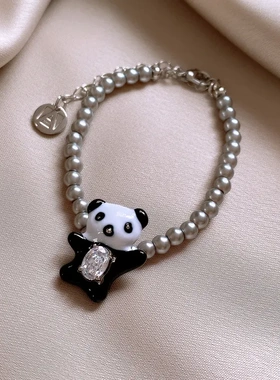 轻奢滴油锆石珍珠款项链卡通心锁骨链可爱高级感项饰