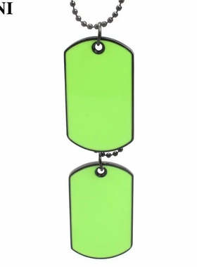 ！潮男欧美夜店双牌 大兵牌 狗牌 长款毛衣链项链