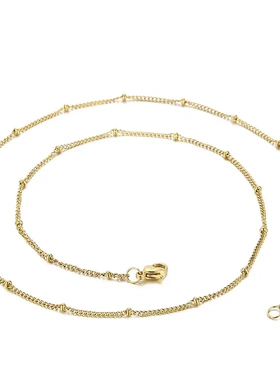 时尚流行气质不锈钢间珠链女项链个性极简风手工链条女式项链