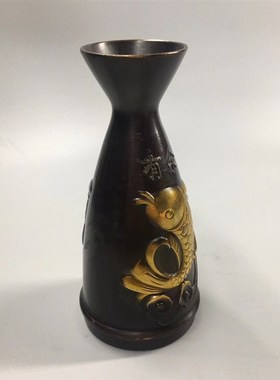 铜鎏金酒具酒壶分酒器酒杯花瓶办公装饰创意酒瓶收藏工艺品摆件