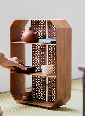 茶具博古架竹艺茶壶摆件紫砂壶架子大小型式桌面摆放小置物重竹