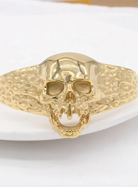 饰品 欧美个性士骷髅钛钢手镯