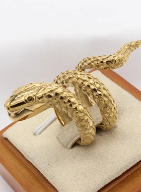 r1783 饰品 欧美个性复古蛇男士钛钢戒指