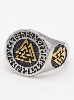 r1296  欧美个性复古维京海盗凯尔特男士钛钢戒指