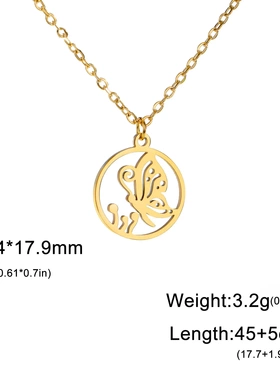 时尚百搭甜美风切割不锈钢采蜜的吊坠钛钢锁骨链