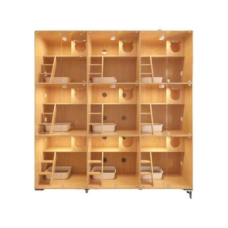 定制猫展示柜猫别墅实木大型大空间玻璃猫笼子寄养繁育笼豪华猫,淘宝优惠券,粉丝福利购,淘宝优惠卷