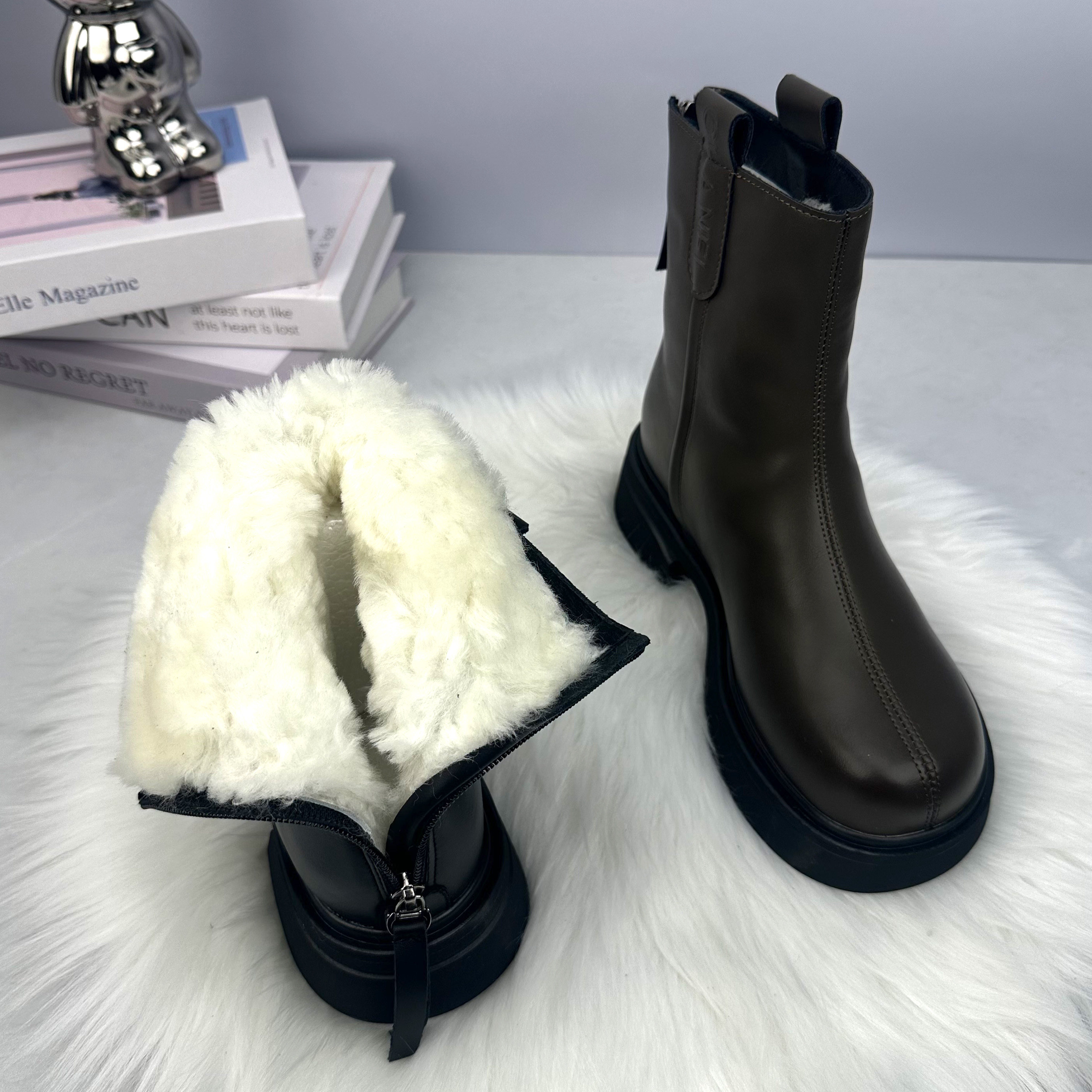 2025秋冬加绒马丁靴女冬羊毛内里保暖厚底短靴防滑棉靴烟筒短靴,淘宝优惠券,粉丝福利购,淘宝优惠卷